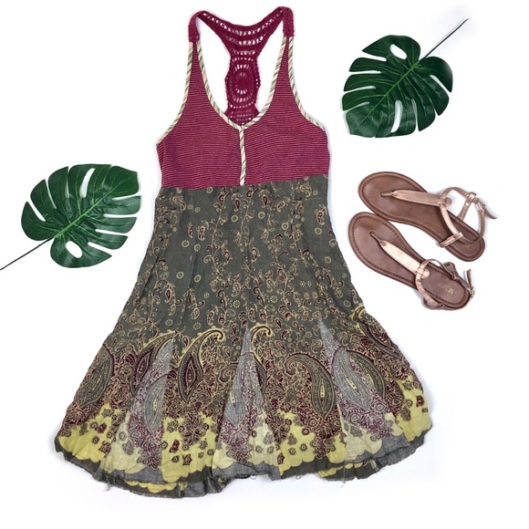 Free People Dresses & Skirts - Free People Boho Racerback Crochet Dress